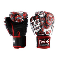 Gants de Boxe Twins Special  Skull FBGVL3-53 Noir/Rouge Univers Boxe