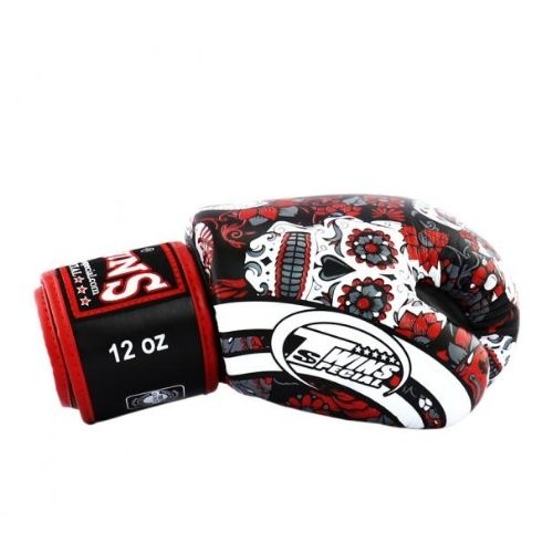Gants de Boxe Twins Special  Skull FBGVL3-53 Noir/Rouge Univers Boxe
